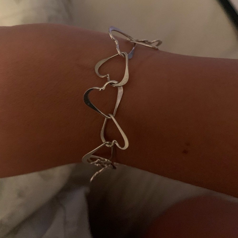 VINTAGE silver heart bracelet